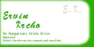 ervin krcho business card